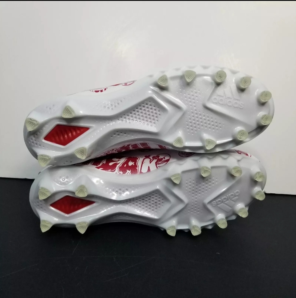 Adidas Size 8.5 Men Freak 22 Big Mood Football Cleats Shoes White Red GZ6901 - Picture 8 of 10